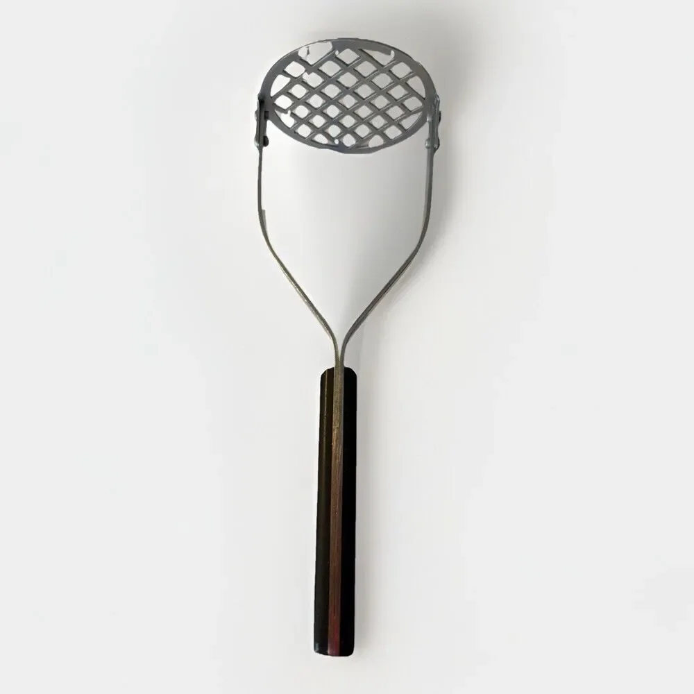Flint Arrowhead Potato Masher Stainless Steel USA Black Handle Vintage‎